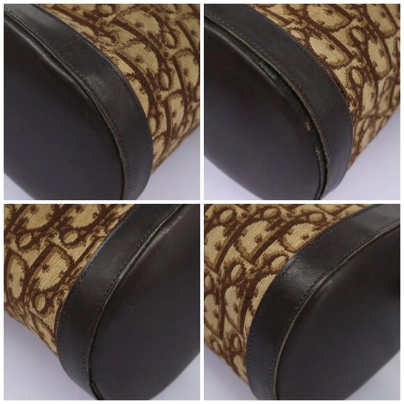 Christian Dior Trotter Canvas Shoulder Bag Beige Brown gold Auth - Picture 16 of 16